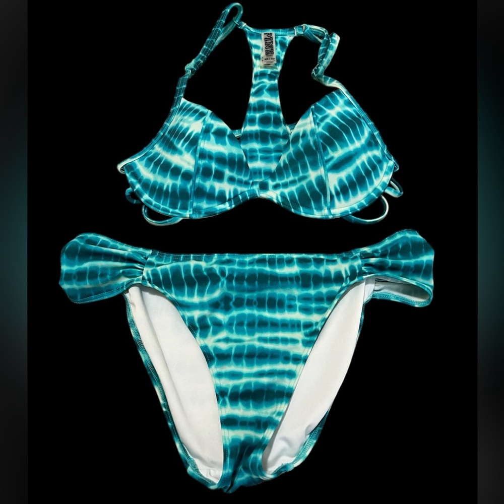 PINK Victoria’s Secret Bikini 2 Piece Set Racerback Top XS Bottom S